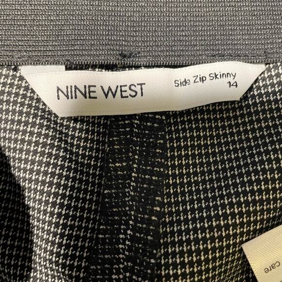 Nine West Women's High Rise Side Zip Skinny Ankle Gingham Pants Size 14 NWT - Picture 6 of 6